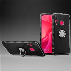 Armor Anti Drop Carbon PC + Silicon Invisible Ring Holder Phone Case for Huawei nova 4 - Black