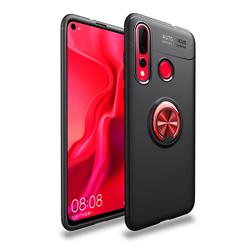 Auto Focus Invisible Ring Holder Soft Phone Case for Huawei nova 4 - Black Red