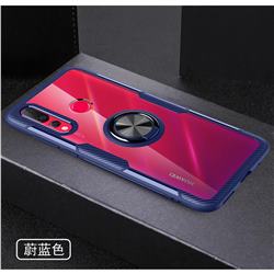Acrylic Glass Carbon Invisible Ring Holder Phone Cover for Huawei nova 4 - Azure