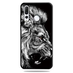 Lion 3D Embossed Relief Black TPU Cell Phone Back Cover for Huawei nova 4
