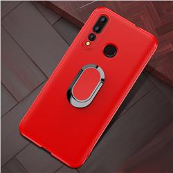 Anti-fall Invisible 360 Rotating Ring Grip Holder Kickstand Phone Cover for Huawei nova 4 - Red