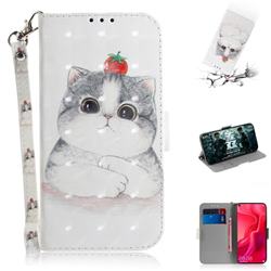 Cute Tomato Cat 3D Painted Leather Wallet Phone Case for Huawei nova 4