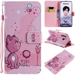 Cats and Bees PU Leather Wallet Case for Huawei nova 4