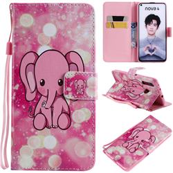 Pink Elephant PU Leather Wallet Case for Huawei nova 4