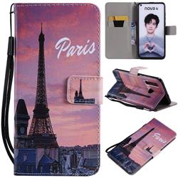 Paris Eiffel Tower PU Leather Wallet Case for Huawei nova 4