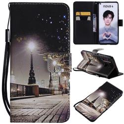 City Night View PU Leather Wallet Case for Huawei nova 4