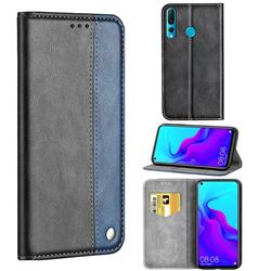 Classic Business Ultra Slim Magnetic Sucking Stitching Flip Cover for Huawei nova 4 - Blue