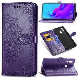 Embossing Imprint Mandala Flower Leather Wallet Case for Huawei nova 4 - Purple