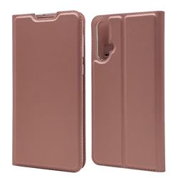 Ultra Slim Card Magnetic Automatic Suction Leather Wallet Case for Huawei Nova 5 / Nova 5 Pro - Rose Gold