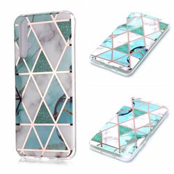 Green White Galvanized Rose Gold Marble Phone Back Cover for Huawei nova 5T
