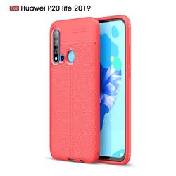 Luxury Auto Focus Litchi Texture Silicone TPU Back Cover for Huawei nova 5i - Red