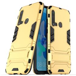 Armor Premium Tactical Grip Kickstand Shockproof Dual Layer Rugged Hard Cover for Huawei nova 5i - Golden