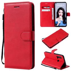 Retro Greek Classic Smooth PU Leather Wallet Phone Case for Huawei nova 5i - Red