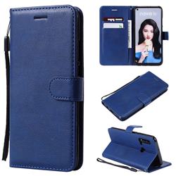 Retro Greek Classic Smooth PU Leather Wallet Phone Case for Huawei nova 5i - Blue