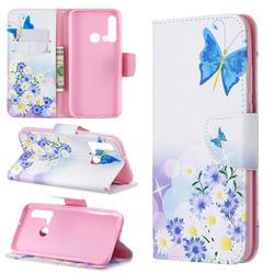 Butterflies Flowers Leather Wallet Case for Huawei nova 5i