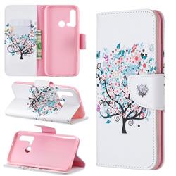 Colorful Tree Leather Wallet Case for Huawei nova 5i
