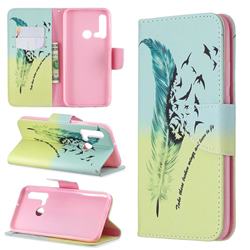 Feather Bird Leather Wallet Case for Huawei nova 5i