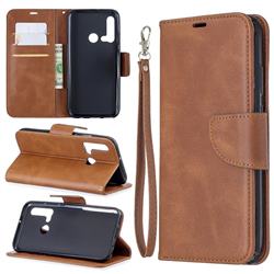 Classic Sheepskin PU Leather Phone Wallet Case for Huawei nova 5i - Brown