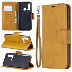 Classic Sheepskin PU Leather Phone Wallet Case for Huawei nova 5i - Yellow