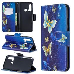 Golden Butterflies Leather Wallet Case for Huawei nova 5i