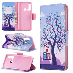 Tree and Owls Leather Wallet Case for Huawei nova 5i