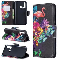 Flowers Flamingos Leather Wallet Case for Huawei nova 5i