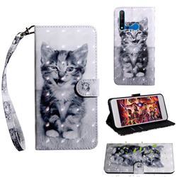 Smiley Cat 3D Painted Leather Wallet Case for Huawei nova 5i