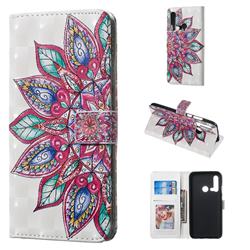 Mandara Flower 3D Painted Leather Phone Wallet Case for Huawei nova 5i