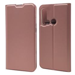 Ultra Slim Card Magnetic Automatic Suction Leather Wallet Case for Huawei nova 5i - Rose Gold