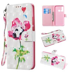 Flower Panda 3D Painted Leather Wallet Phone Case for Huawei nova 5i
