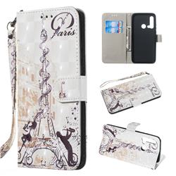 Tower Couple 3D Painted Leather Wallet Phone Case for Huawei nova 5i