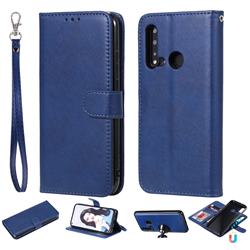 Retro Greek Detachable Magnetic PU Leather Wallet Phone Case for Huawei nova 5i - Blue