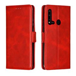 Retro Classic Calf Pattern Leather Wallet Phone Case for Huawei nova 5i - Red