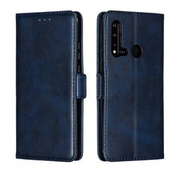 Retro Classic Calf Pattern Leather Wallet Phone Case for Huawei nova 5i - Blue