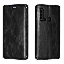 Retro Slim Magnetic Crazy Horse PU Leather Wallet Case for Huawei nova 5i - Black