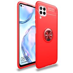 Auto Focus Invisible Ring Holder Soft Phone Case for Huawei nova 6 SE - Red