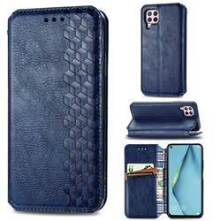 Ultra Slim Fashion Business Card Magnetic Automatic Suction Leather Flip Cover for Huawei nova 6 SE - Dark Blue