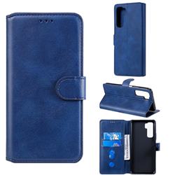 Retro Calf Matte Leather Wallet Phone Case for Huawei nova 7 SE - Blue