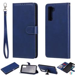 Retro Greek Detachable Magnetic PU Leather Wallet Phone Case for Huawei nova 7 SE - Blue