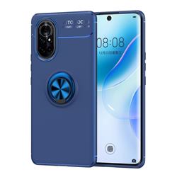 Auto Focus Invisible Ring Holder Soft Phone Case for Huawei nova 8 - Blue