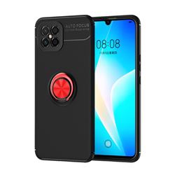 Auto Focus Invisible Ring Holder Soft Phone Case for Huawei nova 8 SE - Black Red