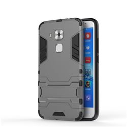 Armor Premium Tactical Grip Kickstand Shockproof Dual Layer Rugged Hard Cover for Huawei Nova Plus - Gray