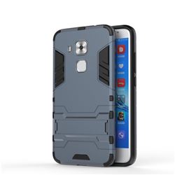 Armor Premium Tactical Grip Kickstand Shockproof Dual Layer Rugged Hard Cover for Huawei Nova Plus - Navy