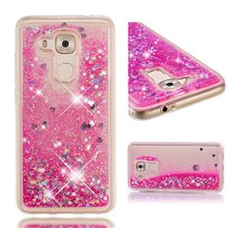 Dynamic Liquid Glitter Quicksand Sequins TPU Phone Case for Huawei Nova Plus - Rose