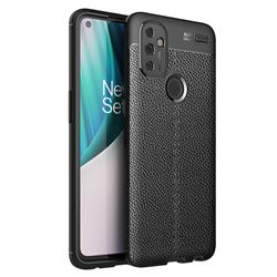 Luxury Auto Focus Litchi Texture Silicone TPU Back Cover for OnePlus Nord N100 - Black