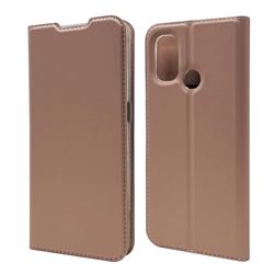 Ultra Slim Card Magnetic Automatic Suction Leather Wallet Case for OnePlus Nord N100 - Rose Gold