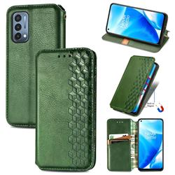 Ultra Slim Fashion Business Card Magnetic Automatic Suction Leather Flip Cover for OnePlus Nord N200 5G - Green