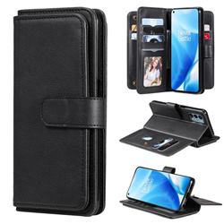 Multi-function Ten Card Slots and Photo Frame PU Leather Wallet Phone Case Cover for OnePlus Nord N200 5G - Black