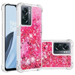 Dynamic Liquid Glitter Sand Quicksand TPU Case for OnePlus Nord N300 - Pink Love Heart