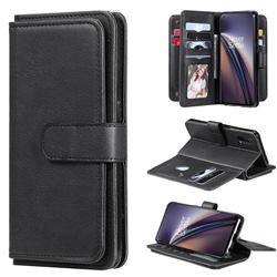 Multi-function Ten Card Slots and Photo Frame PU Leather Wallet Phone Case Cover for OnePlus Nord CE 5G (Nord Core Edition 5G) - Black